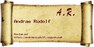 Andrae Rudolf névjegykártya